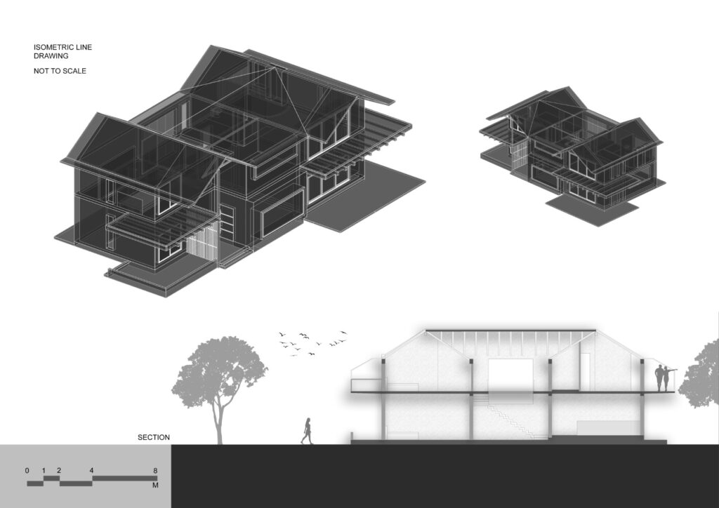 Section Drawing. Himāvasa, by Ātman Studio