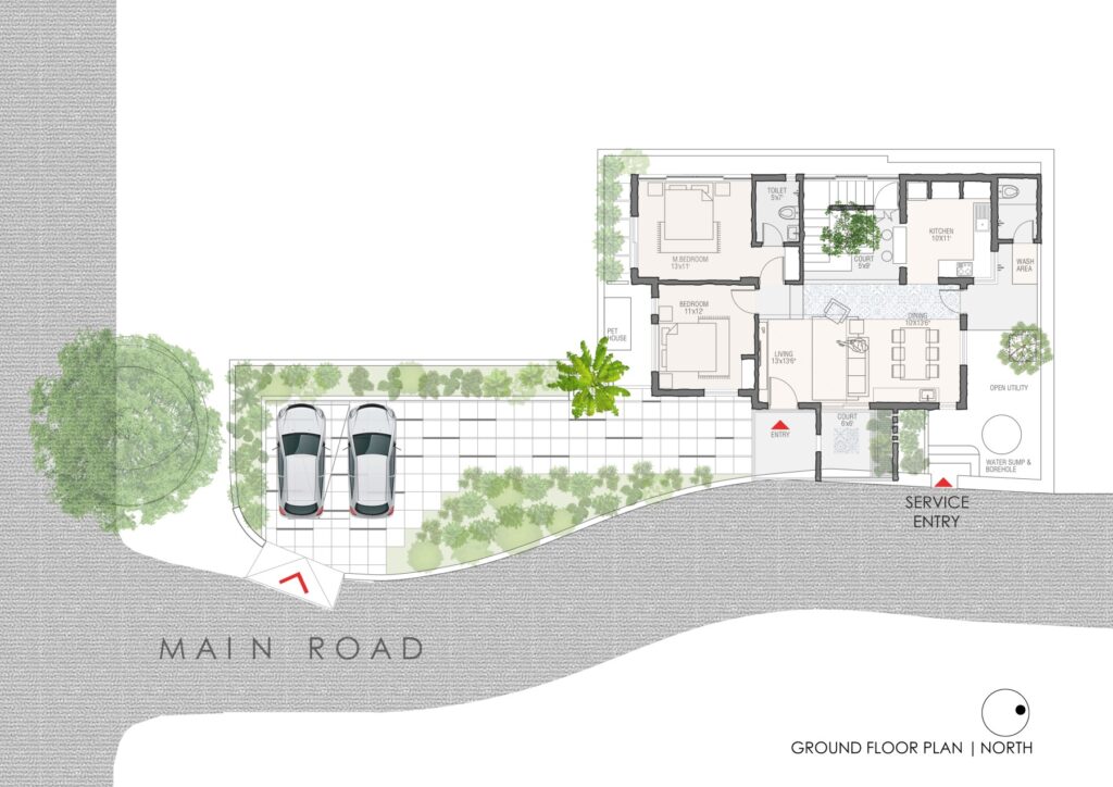 Humble Residence, Warangal, Andhra Pradesh, By Configoo Spaces 41 Ground Floor, Humble Residence. by Configoo Spaces