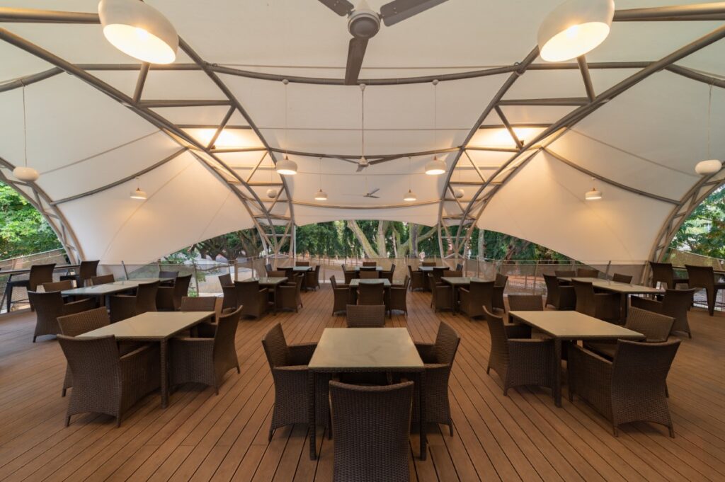 Elevated Dining Deck at RMV Club, Bengaluru, Karnataka, by Funktion Design 15 Elevated Dining, RVM Club, by Funktion Design. © Nihal Ramesh