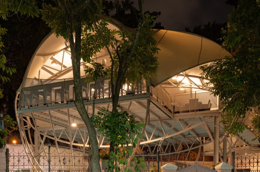 Elevated Dining Deck at RMV Club, Bengaluru, Karnataka, by Funktion Design 21 Elevated Dining, RVM Club, by Funktion Design. © Nihal Ramesh