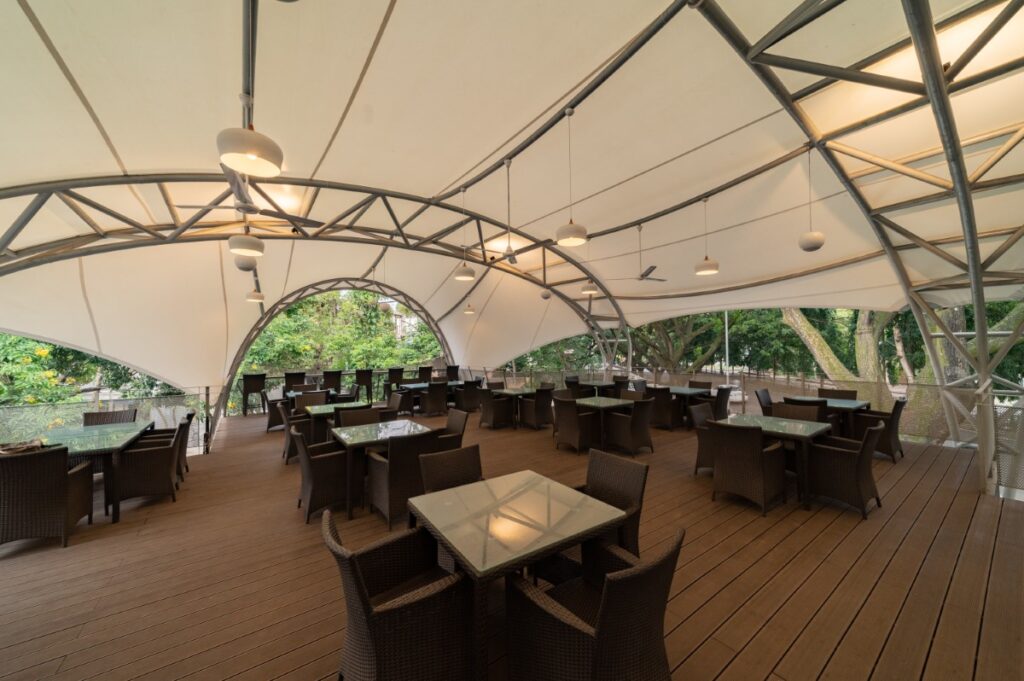 Elevated Dining Deck at RMV Club, Bengaluru, Karnataka, by Funktion Design 12 Elevated Dining, RVM Club, by Funktion Design. © Nihal Ramesh