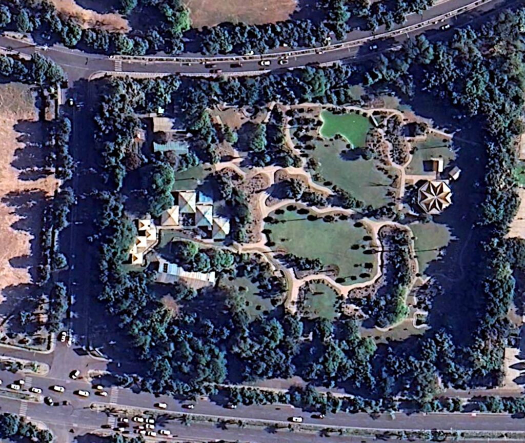 Layout plan of Cactus Garden, Panchkula. A Google Earth photo.