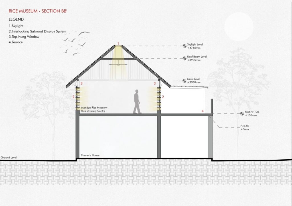 Short Section Rice Museum, Mandya, Karnataka, by RC Architects