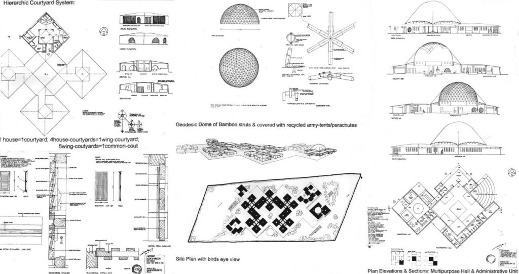 "Hassan Fathy’s head was in the heavens, heart in the right place, and feet planted firmly on earth."—H. Masud Taj on his Turtle poem & Hassan Fathy 2 Rural Residential Complex. 2nd Year Design project by the Masud Taj (1978) Bandra School of Art. (1)